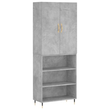 vidaXL Ντουλάπι Γκρι Σκυροδέματος 69,5x34x180cm Επεξεργασμένο Ξύλο 1 τεμ.