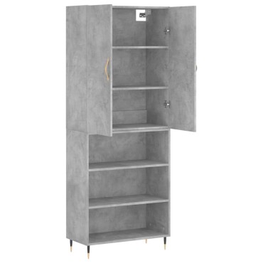vidaXL Ντουλάπι Γκρι Σκυροδέματος 69,5x34x180cm Επεξεργασμένο Ξύλο 1 τεμ.