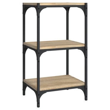 vidaXL Βιβλιοθήκη Sonoma Δρυς 40x33x70,5cm Επεξεργ. Ξύλο & Ατσάλι 1 τεμ.