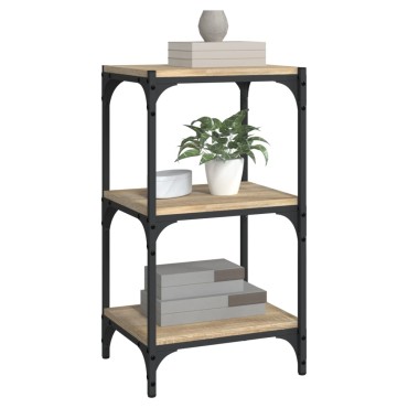 vidaXL Βιβλιοθήκη Sonoma Δρυς 40x33x70,5cm Επεξεργ. Ξύλο & Ατσάλι 1 τεμ.