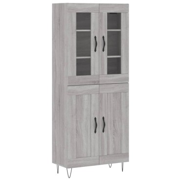 vidaXL Ντουλάπι Γκρι Sonoma 69,5x34x180cm Επεξεργασμένο Ξύλο 1 τεμ.