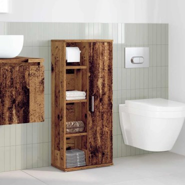 vidaXL Ντουλάπι μπάνιου με θήκη για ρολά 39x22x90cm