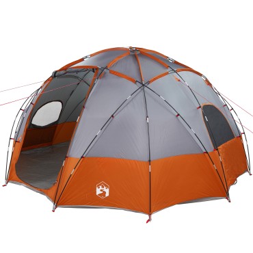 vidaXL Θόλος Τέντα Γκρι και Πορτοκαλί 475 x 475 x 235 εκ. ταφτάς