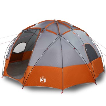 vidaXL Θόλος Τέντα Γκρι και Πορτοκαλί 475 x 475 x 235 εκ. ταφτάς