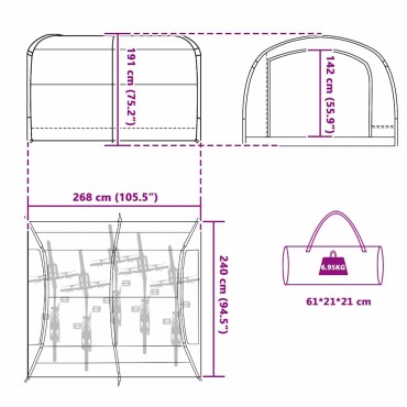 vidaXL Σκηνή με στέγη Μπλε 268 x 240 x 191 cm Πολυεστέρας