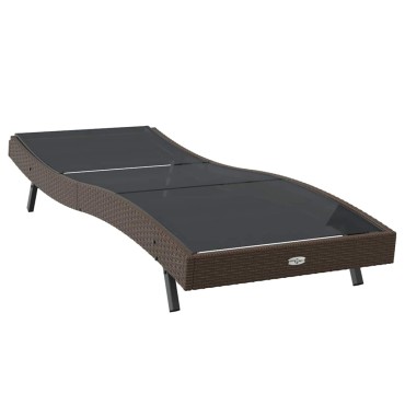 vidaXL Ξαπλώστρα 197x70x82cm συνθετικό ρατάν 1 τεμ.