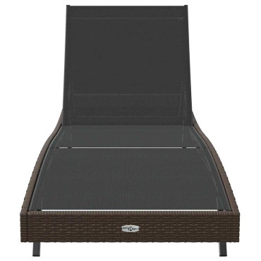 vidaXL Ξαπλώστρα 197x70x82cm συνθετικό ρατάν 1 τεμ.