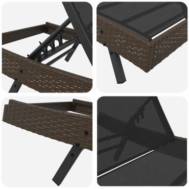 vidaXL Ξαπλώστρα 197x70x82cm συνθετικό ρατάν 1 τεμ.