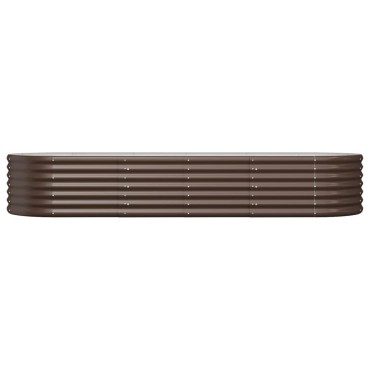 vidaXL Ζαρντινιέρα Καφέ 224x80x36 εκ. Γαλβανισμένος χάλυβας