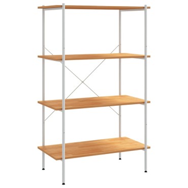 vidaXL Ραφιέρα 4 Επιπέδων Λευκή και Δρυς 80x40x130cm 1 τεμ.