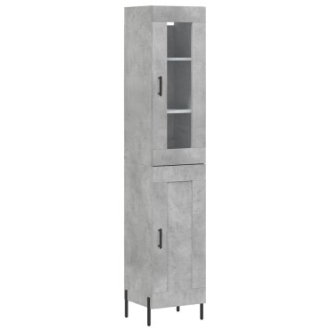 vidaXL Ντουλάπι Γκρι Σκυροδέματος 34,5x34x180cm Επεξεργασμένο Ξύλο 1 τεμ.