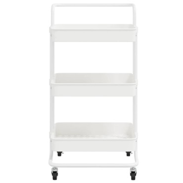 vidaXL Τρόλεϊ Κουζίνας 3 Επιπέδων Λευκό 42x35x85cm Σίδερο/ABS 1 τεμ.
