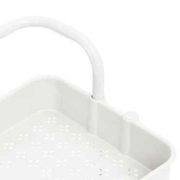 vidaXL Τρόλεϊ Κουζίνας 3 Επιπέδων Λευκό 42x35x85cm Σίδερο/ABS 1 τεμ.