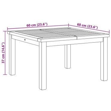vidaXL Τραπεζάκι σαλονιού Καφέ 60x60x36cm Στερεό Ξύλο Τίκ 1 τεμ.