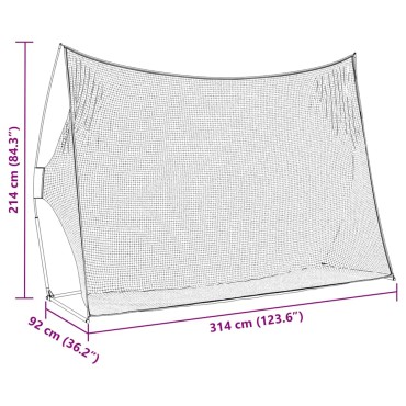vidaXL Βοήθημα εκπαίδευσης γκολφ Μαύρο 314 x 92 x 214 εκ. Πολυεστέρας