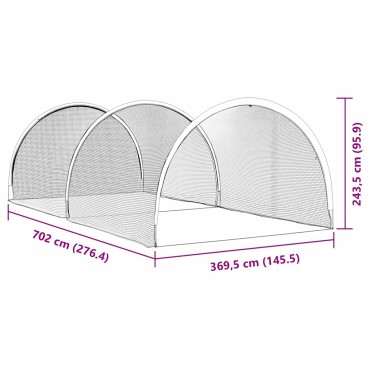 vidaXL Μπέιζμπολ & Σόφτμπολ Μαύρο 702 x 369,5 x 243,5 εκ. Πολυεστέρας