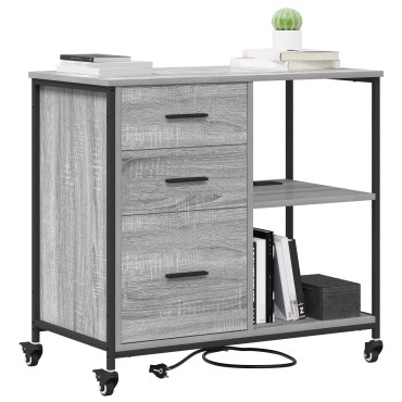 vidaXL Ντουλάπα με Σταθμό Φόρτισης 76x41x72cm Επεξεργασμένο Ξύλο 1 τεμ.