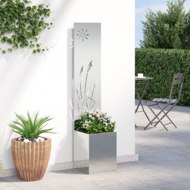 vidaXL Οθόνη Ιδιωτικότητας Κήπου Ασημί 32 x 32 x 150 εκ