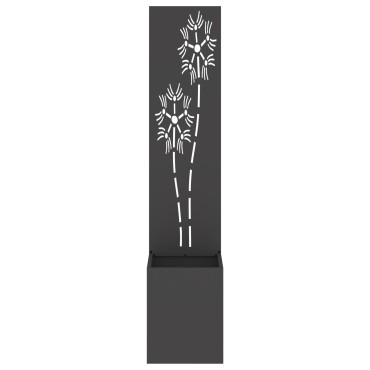 vidaXL Οθόνη Ιδιωτικότητας Κήπου Floral Μαύρο 32 x 32 x 150 εκ