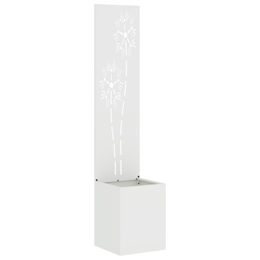 vidaXL Οθόνη Ιδιωτικότητας Κήπου Floral Λευκό 32 x 32 x 150 εκ