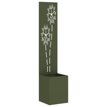 vidaXL Οθόνη Ιδιωτικότητας Κήπου Floral Λαδί 32 x 32 x 150 εκ