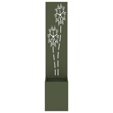vidaXL Οθόνη Ιδιωτικότητας Κήπου Floral Λαδί 32 x 32 x 150 εκ