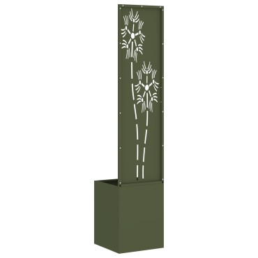 vidaXL Οθόνη Ιδιωτικότητας Κήπου Floral Λαδί 32 x 32 x 150 εκ