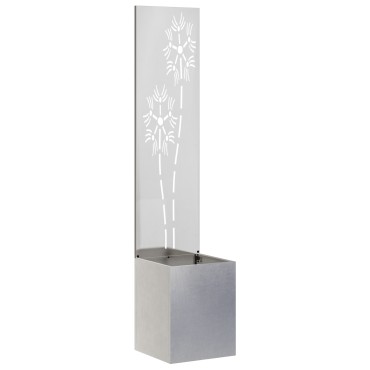 vidaXL Οθόνη Ιδιωτικότητας Κήπου Floral Ασημί 32 x 32 x 150 εκ