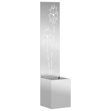 vidaXL Οθόνη Ιδιωτικότητας Κήπου Floral Ασημί 32 x 32 x 150 εκ