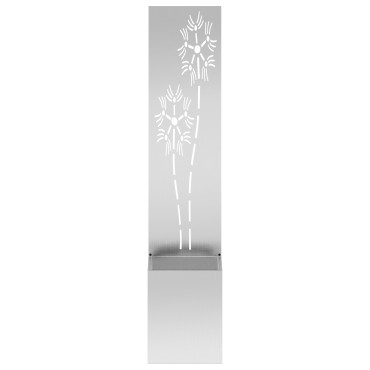 vidaXL Οθόνη Ιδιωτικότητας Κήπου Floral Ασημί 32 x 32 x 150 εκ