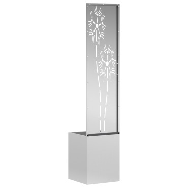 vidaXL Οθόνη Ιδιωτικότητας Κήπου Floral Ασημί 32 x 32 x 150 εκ