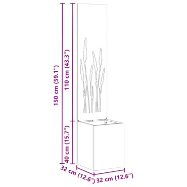 vidaXL Οθόνη Ιδιωτικότητας Κήπου Λευκό 32 x 32 x 150 εκ