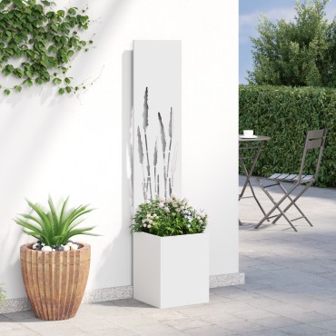 vidaXL Οθόνη Ιδιωτικότητας Κήπου Λευκό 32 x 32 x 150 εκ