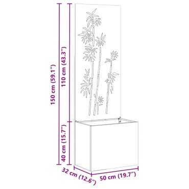 vidaXL Οθόνη Ιδιωτικότητας Κήπου Floral Λευκό 50 x 32 x 150 εκ