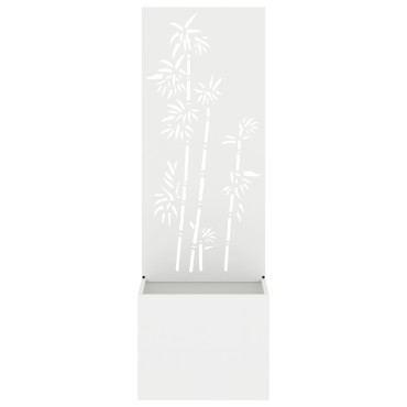 vidaXL Οθόνη Ιδιωτικότητας Κήπου Floral Λευκό 50 x 32 x 150 εκ
