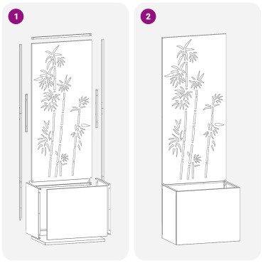 vidaXL Οθόνη Ιδιωτικότητας Κήπου Floral Λευκό 50 x 32 x 150 εκ