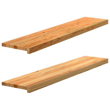vidaXL Πατάκια Σκάλας 2 τεμ. Ανοιχτό Καφέ 120x25x2 cm Ξύλο Δρυός
