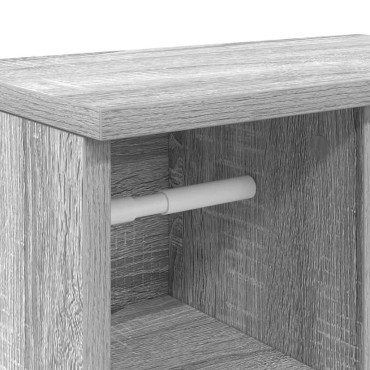 vidaXL Ντουλάπι μπάνιου με θήκη για ρολό Γκρι Sonoma 39x22x90cm