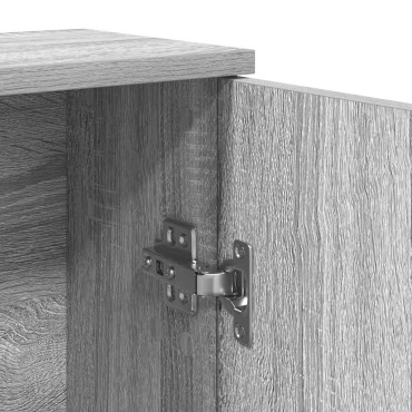 vidaXL Ντουλάπι μπάνιου με θήκη για ρολό Γκρι Sonoma 39x22x90cm