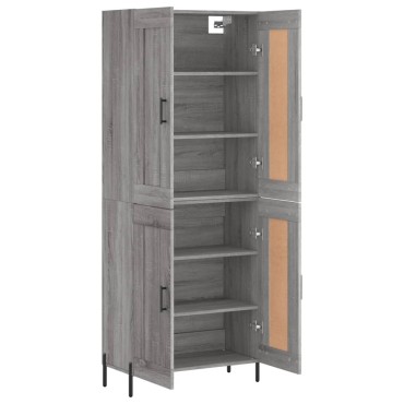 vidaXL Ντουλάπι Γκρι Sonoma 69,5x34x180cm Επεξεργασμένο Ξύλο 1 τεμ.
