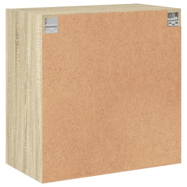 vidaXL Ντουλάπι Τοίχου Sonoma Δρυς 68x37x68,5cm με Γυάλινες Πόρτες 1 τεμ.