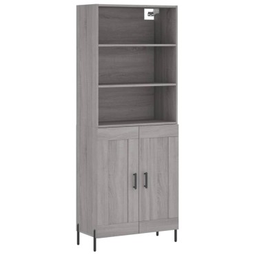 vidaXL Ντουλάπι Γκρι Sonoma 69,5x34x180cm Επεξεργασμένο Ξύλο 1 τεμ.