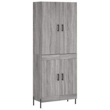 vidaXL Ντουλάπι Γκρι Sonoma 69,5x34x180cm Επεξεργασμένο Ξύλο 1 τεμ.