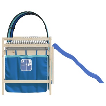 vidaXL Κουρτίνες για Κρεβάτι Κουκέτα με Τούνελ Μπλε από Πολυεστέρα