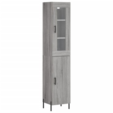 vidaXL Μπουφές Sonoma Γκρι 34,5x34x180cm από Επεξεργασμένο Ξύλο 1 τεμ.