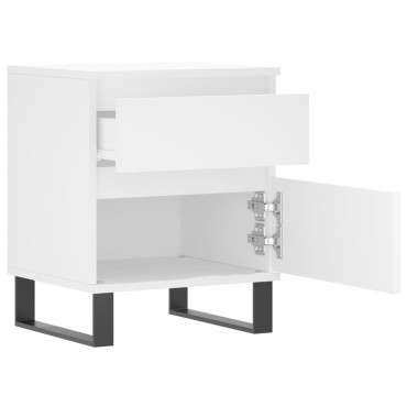 vidaXL Κομοδίνα Λευκά 2 τεμ. 40x35x50cm από Επεξεργασμένο Ξύλο