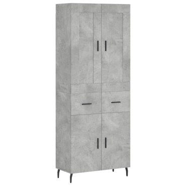 vidaXL Ντουλάπι Γκρι Σκυροδέματος 69,5x34x180cm Επεξεργασμένο Ξύλο 1 τεμ.