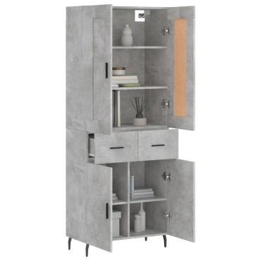 vidaXL Ντουλάπι Γκρι Σκυροδέματος 69,5x34x180cm Επεξεργασμένο Ξύλο 1 τεμ.