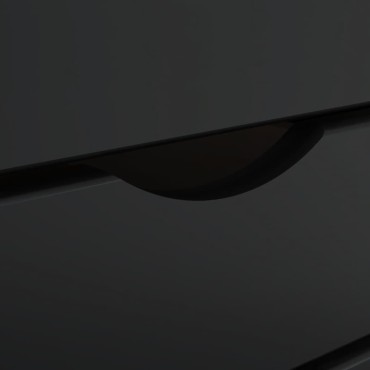 vidaXL Τροχήλατο ντουλάπι με συρτάρια "MOSS" Μαύρο μασίφ ξύλο πεύκο 34x39x65,5cm