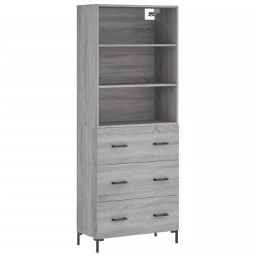 vidaXL Ντουλάπι Γκρι Sonoma 69,5x34x180cm Επεξεργασμένο Ξύλο 1 τεμ.
